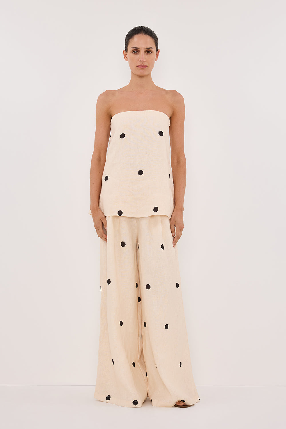 Leane | Bustier Top and Wide-Leg Pants Set