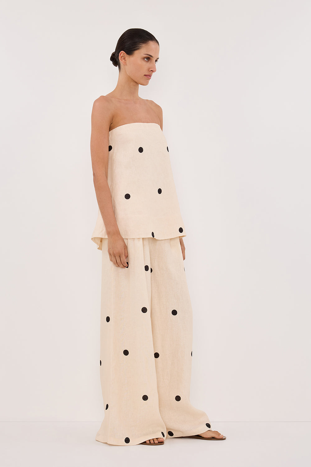 Leane | Bustier Top and Wide-Leg Pants Set