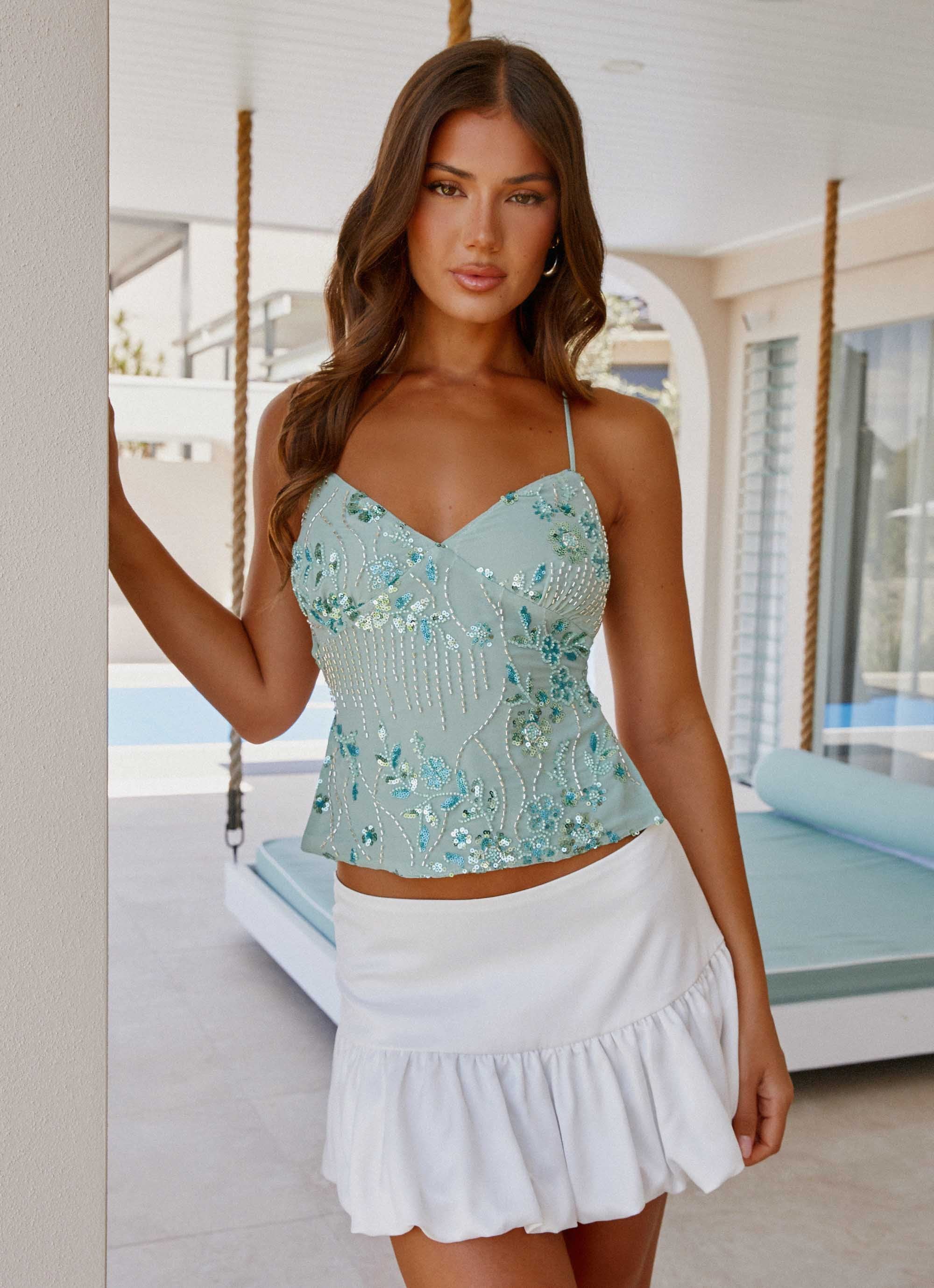 Kira | Backless Sequin Cami Top