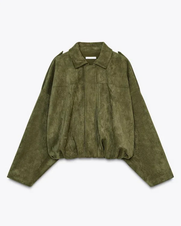 Lumiere | Suede Bomber Jacket