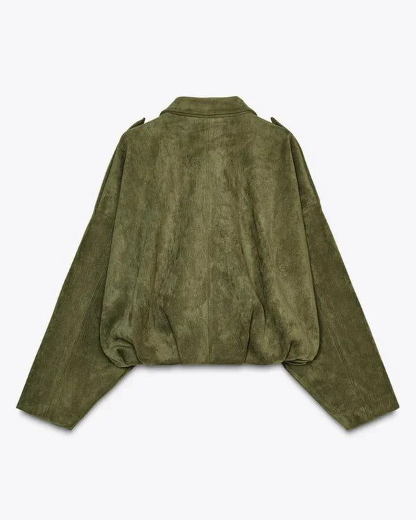 Lumiere | Suede Bomber Jacket