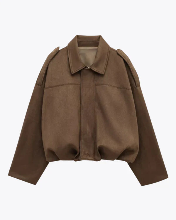 Lumiere | Suede Bomber Jacket