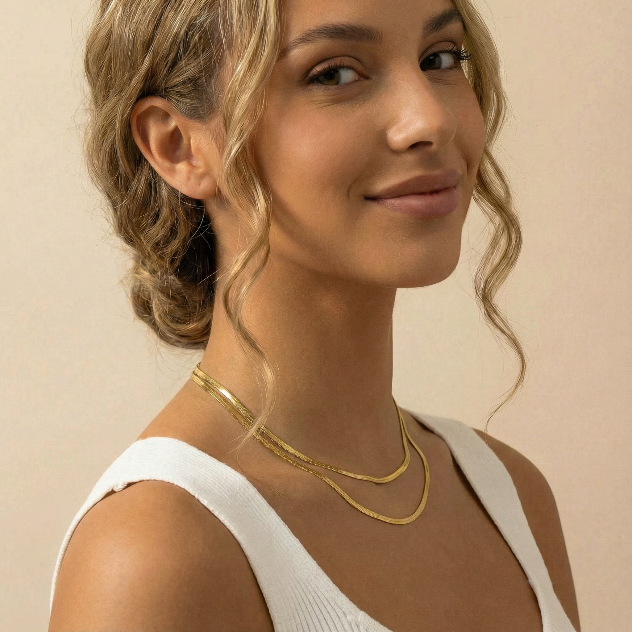 LUNEA | Sculpted Double Layer Necklace