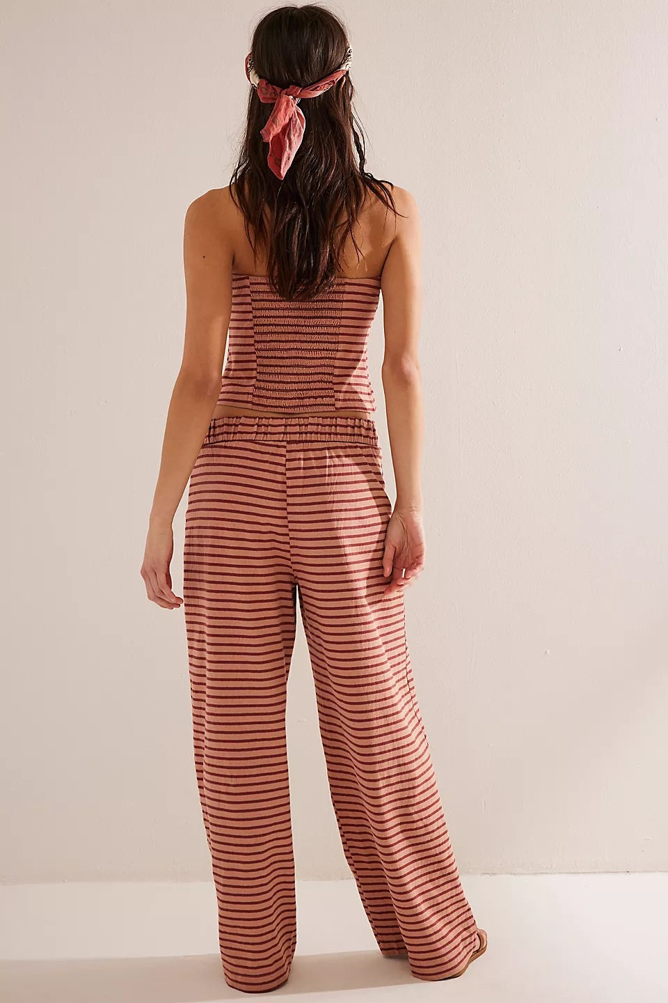 Lina | Striped Bustier Top & Wide-Leg Pants Set