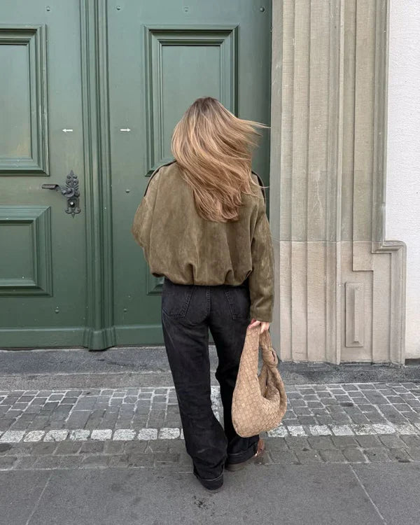 Lumiere | Suede Bomber Jacket