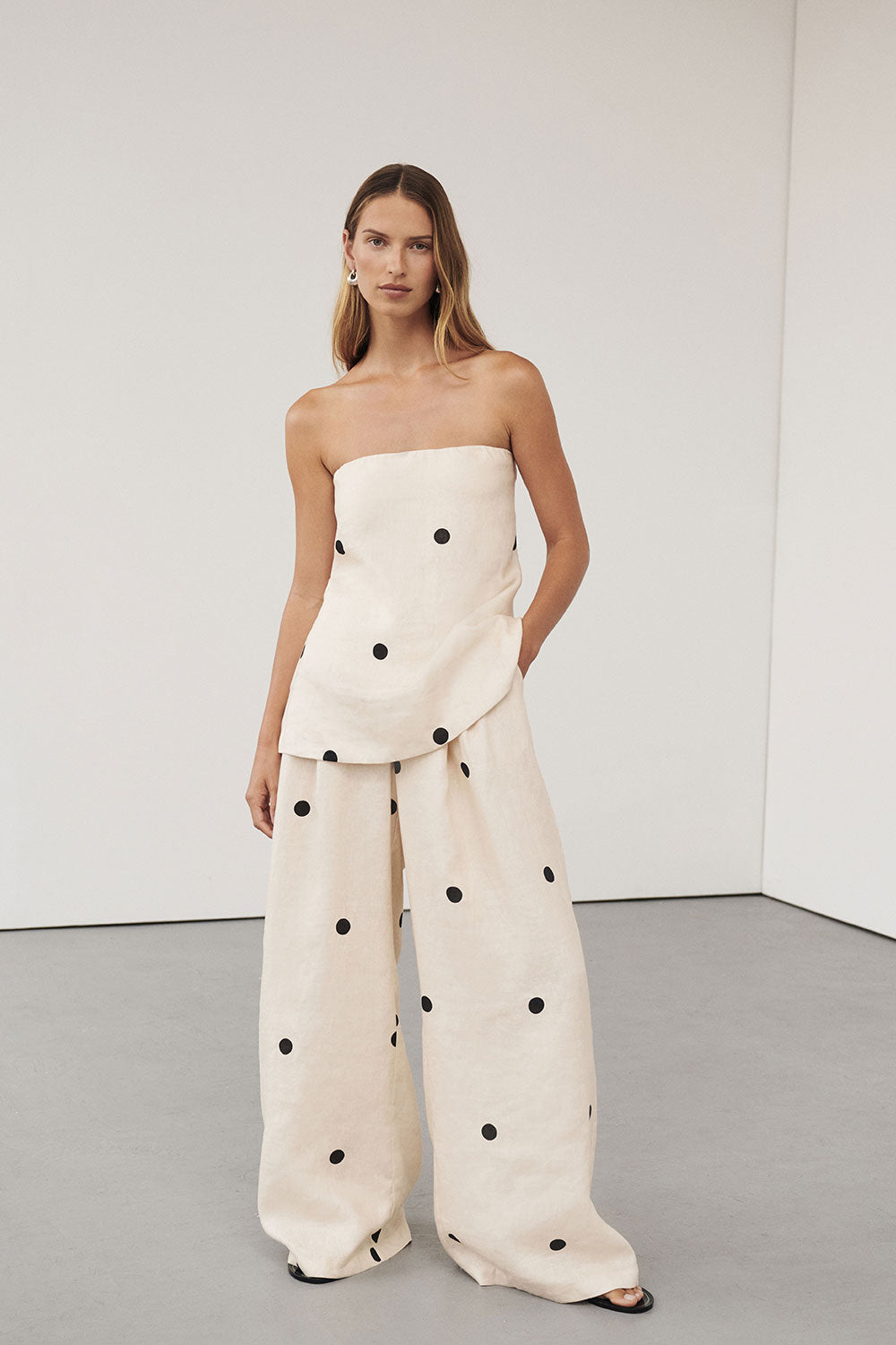Leane | Bustier Top and Wide-Leg Pants Set