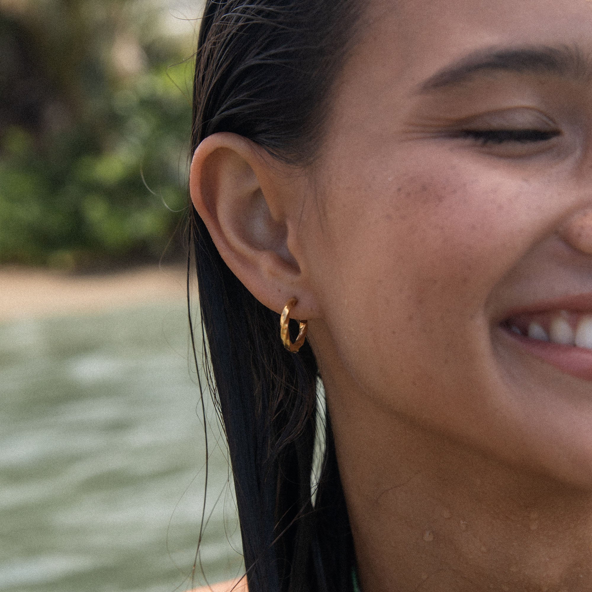 AMARA | Sculpted Open Hoop Earrings