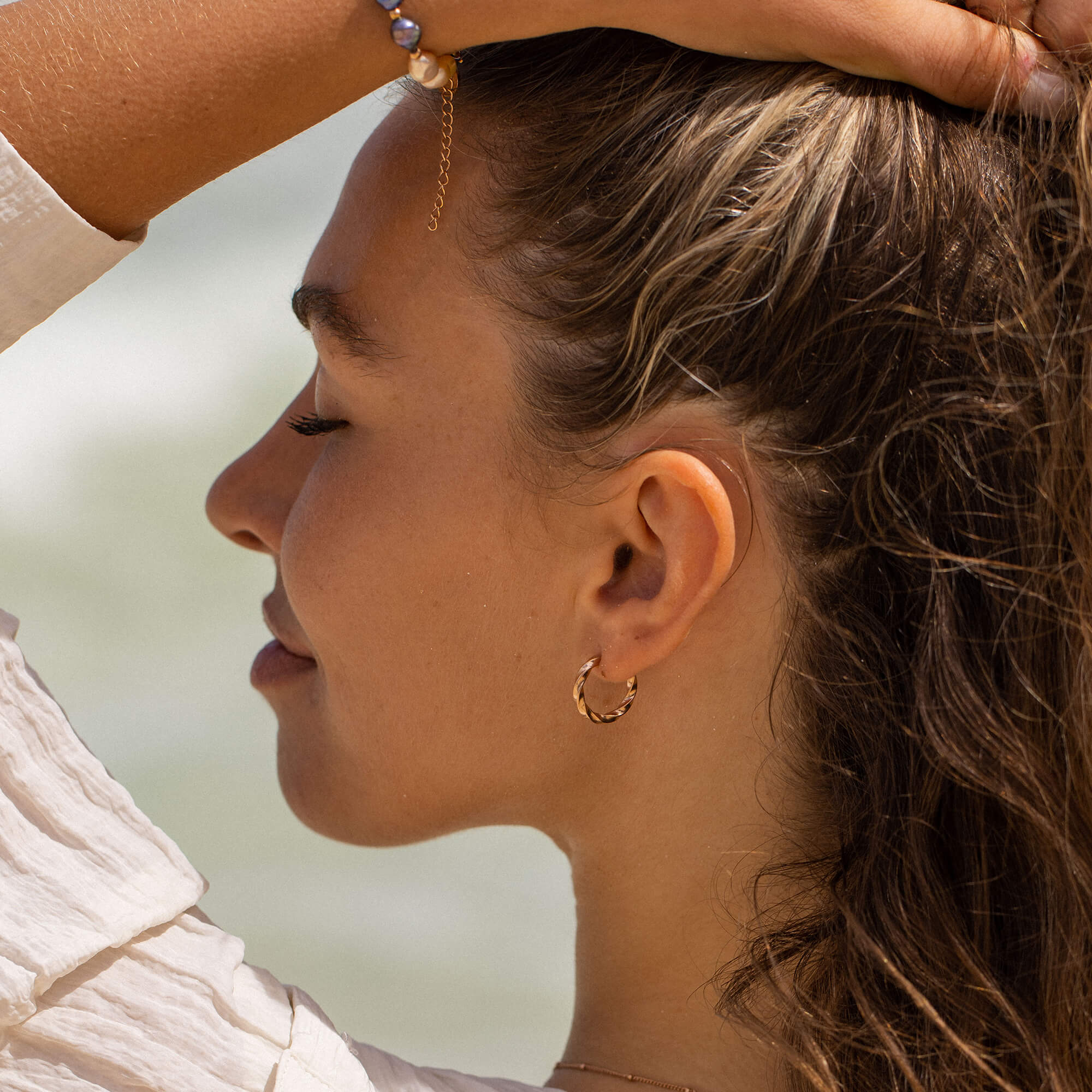 AMARA | Sculpted Open Hoop Earrings